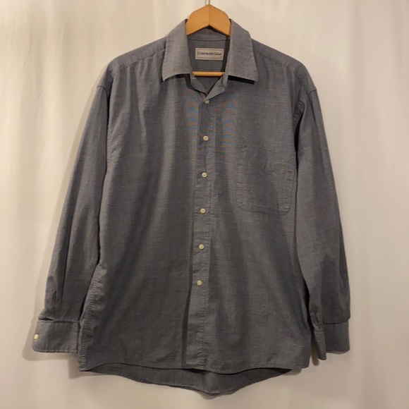 Corporate Gear Other - Corporate Gear Men’s Long Sleeve Dress Shirt Large 34/35 Gray 100% Cotton